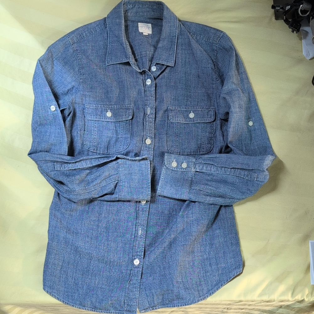 Woman's J. Crew Indigo Chambray Shirt